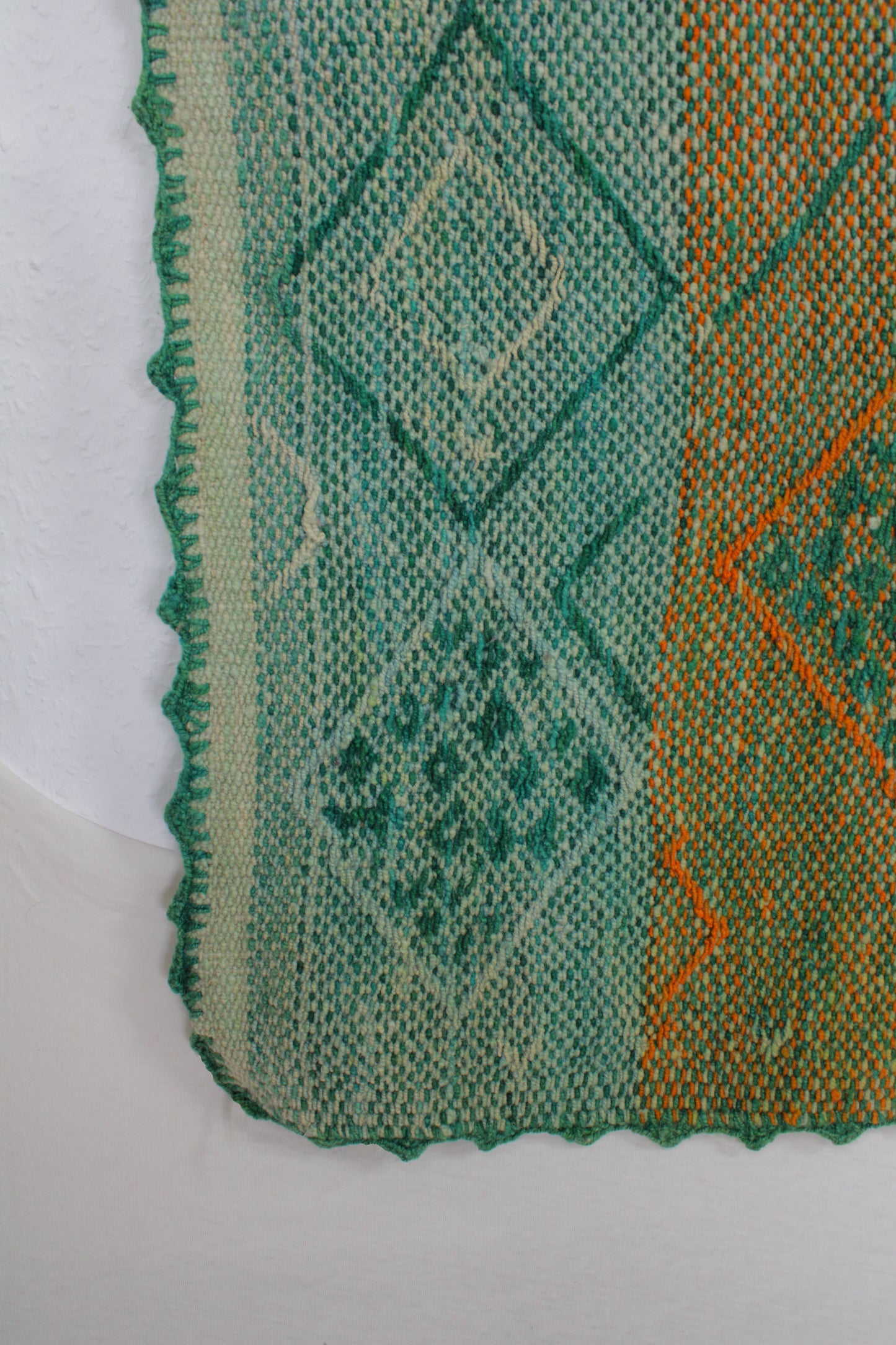 Vintage Frazada Teppich 160x154 handgewebt aus Peru