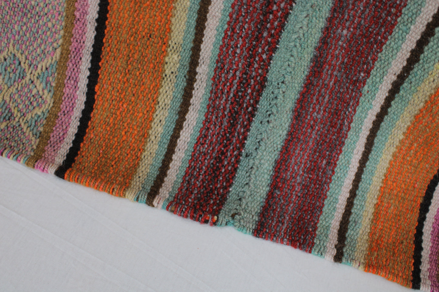 Handgefertigter Frazada-Teppich aus Peru – farbenfroh, traditionell und ideal für Balkon, Terrasse oder gemütliche Wohnräume. Dieser bunte Teppich bringt peruanisches Kunsthandwerk und Wärme in dein Zuhause und setzt lebendige Akzente im Boho- oder Ethno-Stil für drinnen und draußen.