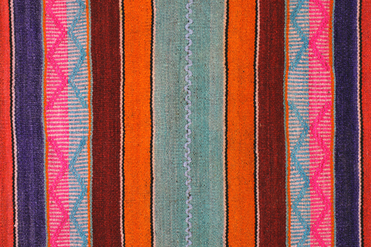 Handgefertigter Frazada-Teppich aus Peru – farbenfroh, traditionell und ideal für Balkon, Terrasse oder gemütliche Wohnräume. Dieser bunte Teppich bringt peruanisches Kunsthandwerk und Wärme in dein Zuhause und setzt lebendige Akzente im Boho- oder Ethno-Stil für drinnen und draußen.