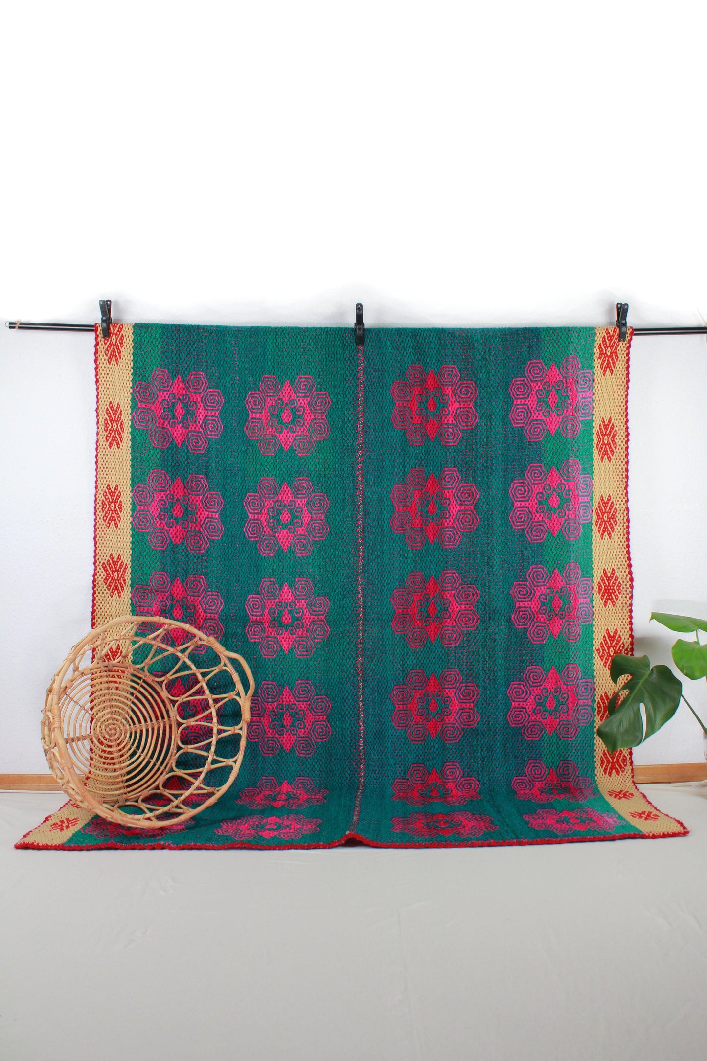 vintage frazada teppich handgewebt aus per