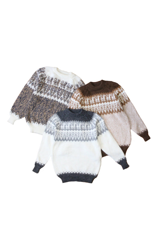Children's sweater 110-128 handmade from alpaca