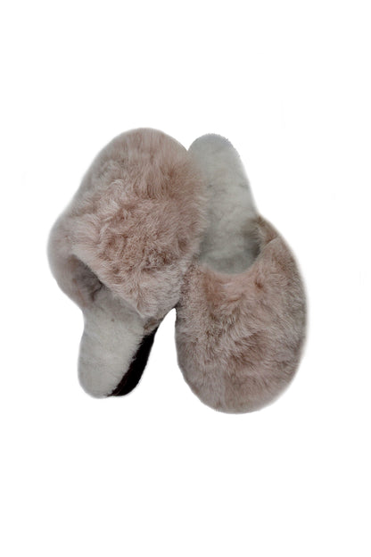 Baby Alpaka Hausschuhe für Damen – weich, warm & natürlich - beige