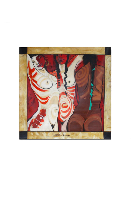 Acryl-Gemälde "Las Nudas" 147x147 von Künstler Salmo aus Peru