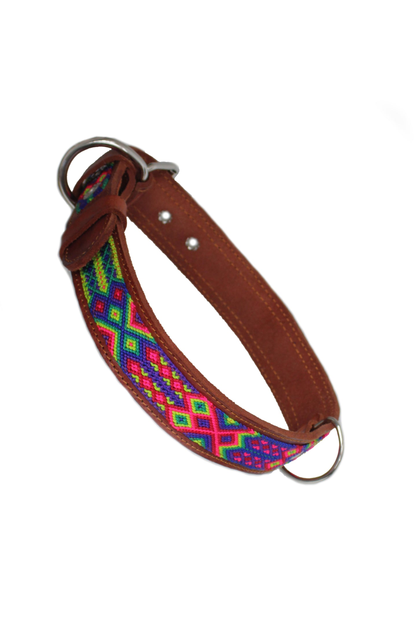 Mexican dog collar M, L, XL - coffee brown Flashy