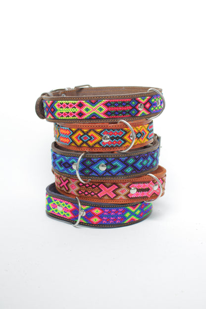 Mexikanisches Hundehalsband M, L, XL - schwarz Pink
