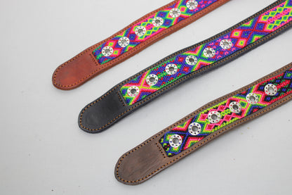 Mexikanisches Hundehalsband M, L, XL - schwarz Flashy