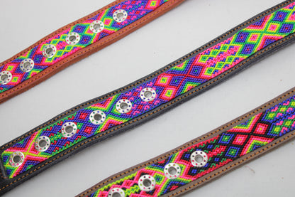 Mexikanisches Hundehalsband M, L, XL - schwarz Flashy