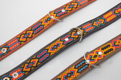 Mexikanisches Hundehalsband M, L, XL - schwarz Boho