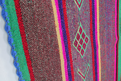 Vintage Frazada Teppich 172x148 handgewebt aus Peru
