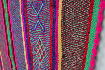 Vintage Frazada Teppich 172x148 handgewebt aus Peru