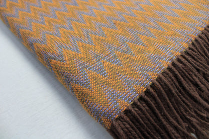 Weiche Sofadecke aus Alpaka - senf