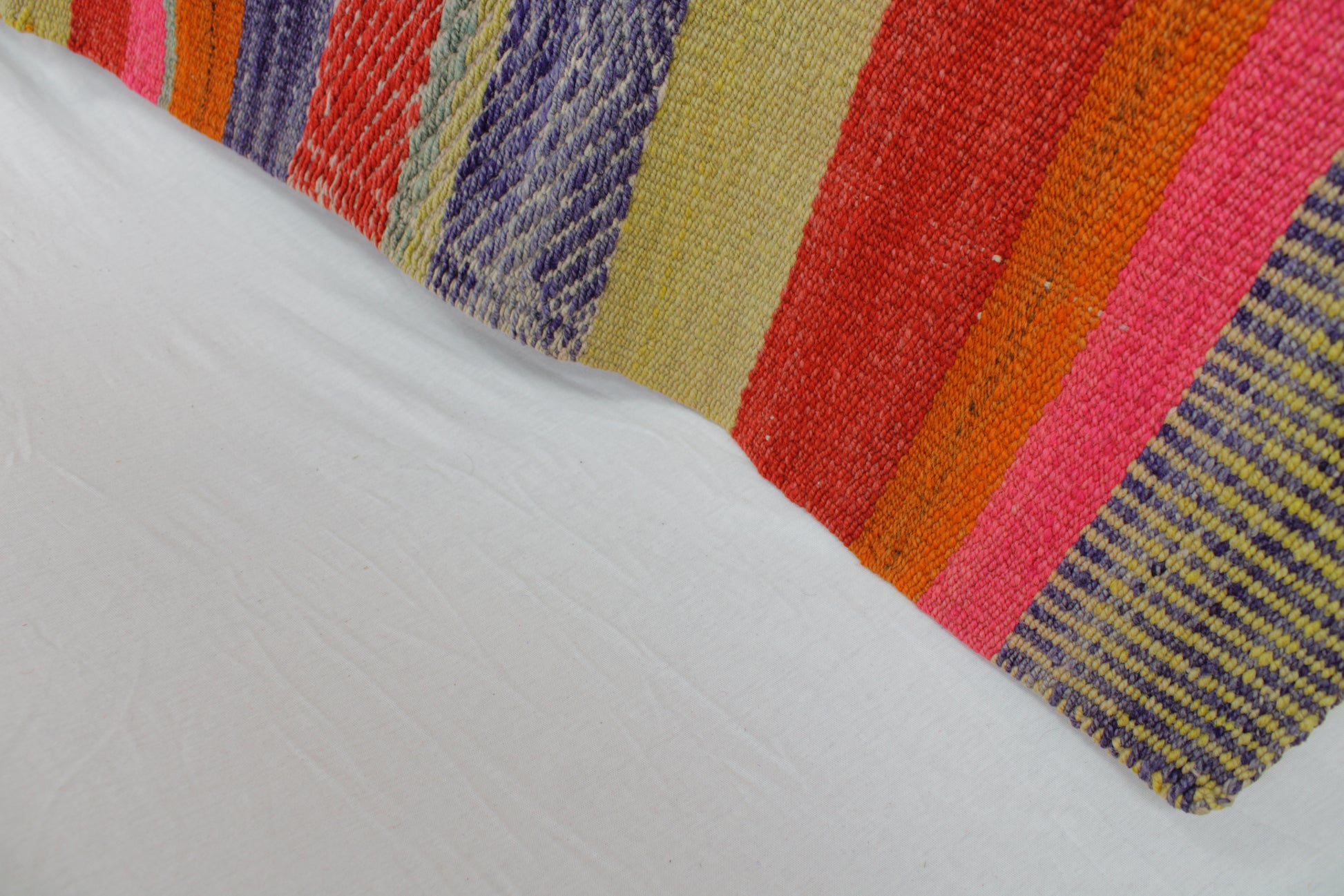 Handgefertigter Frazada-Teppich aus Peru – farbenfroh, traditionell und ideal für Balkon, Terrasse oder gemütliche Wohnräume. Dieser bunte Teppich bringt peruanisches Kunsthandwerk und Wärme in dein Zuhause und setzt lebendige Akzente im Boho- oder Ethno-Stil für drinnen und draußen.