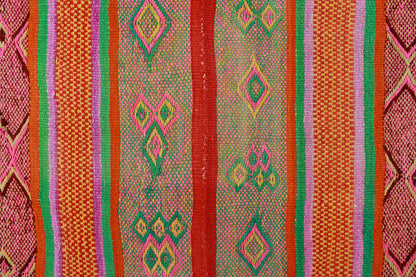 Handgefertigter Frazada-Teppich aus Peru – farbenfroh, traditionell und ideal für Balkon, Terrasse oder gemütliche Wohnräume. Dieser bunte Teppich bringt peruanisches Kunsthandwerk und Wärme in dein Zuhause und setzt lebendige Akzente im Boho- oder Ethno-Stil für drinnen und draußen.