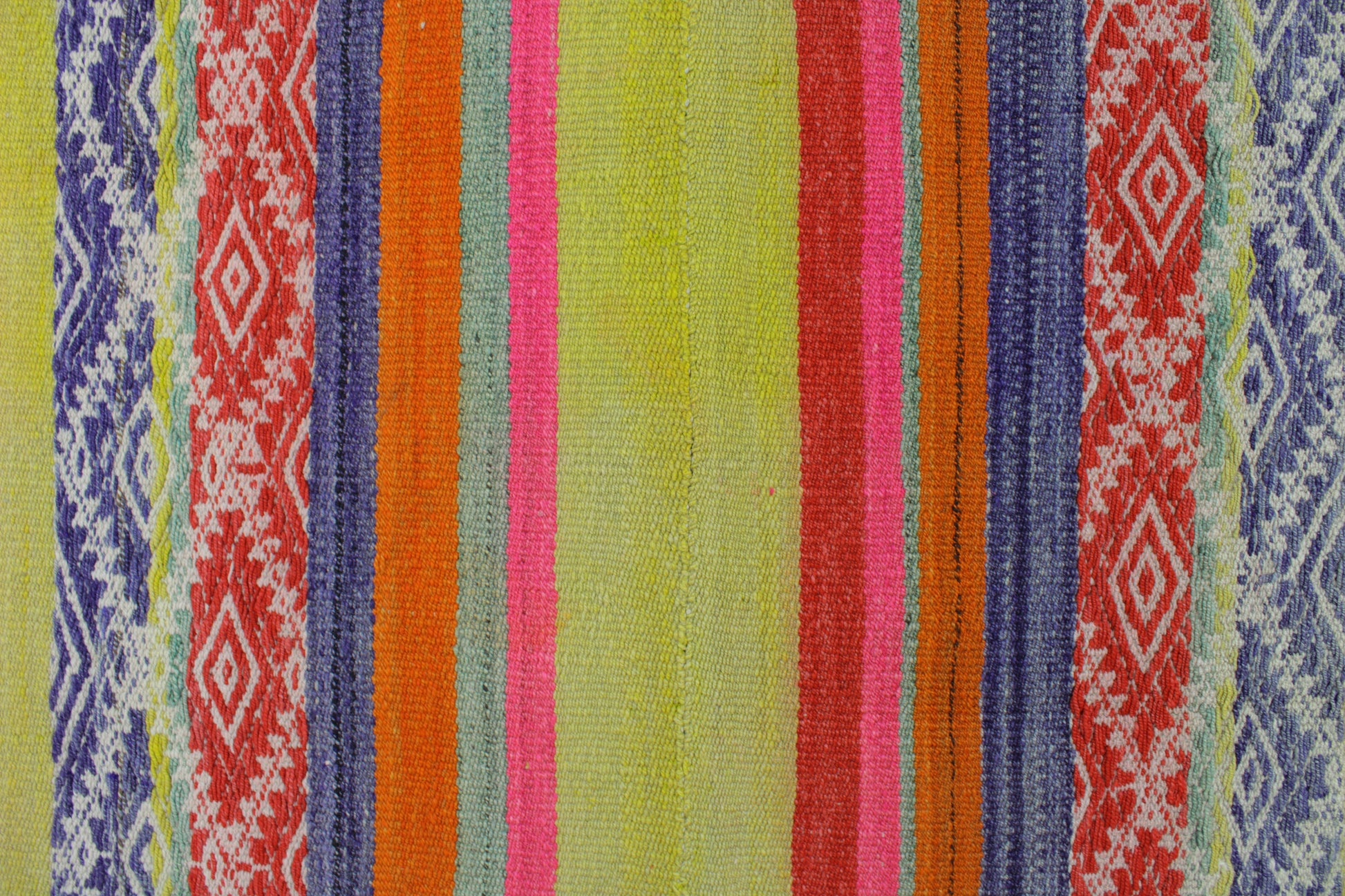 Handgefertigter Frazada-Teppich aus Peru – farbenfroh, traditionell und ideal für Balkon, Terrasse oder gemütliche Wohnräume. Dieser bunte Teppich bringt peruanisches Kunsthandwerk und Wärme in dein Zuhause und setzt lebendige Akzente im Boho- oder Ethno-Stil für drinnen und draußen.