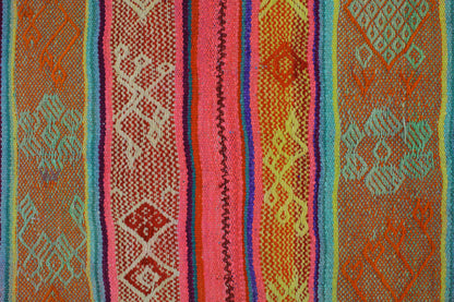 Handgefertigter Frazada-Teppich aus Peru – farbenfroh, traditionell und ideal für Balkon, Terrasse oder gemütliche Wohnräume. Dieser bunte Teppich bringt peruanisches Kunsthandwerk und Wärme in dein Zuhause und setzt lebendige Akzente im Boho- oder Ethno-Stil für drinnen und draußen.