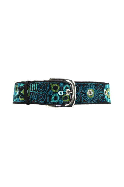 Hand-embroidered belt "Colca" from Arequipa, Peru - turquoise