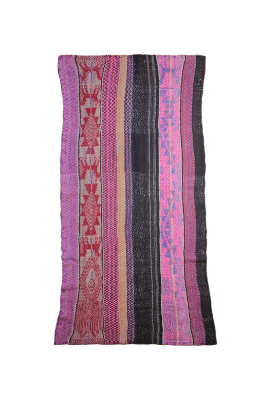 Ausdrucksstarker Glueck & Fund Teppichläufer 147 x 82 cm mit buntem Muster für Flur und Wohnzimmer.