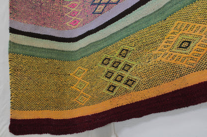 Handgefertigter Frazada-Teppich aus Peru – farbenfroh, traditionell und ideal für Balkon, Terrasse oder gemütliche Wohnräume. Dieser bunte Teppich bringt peruanisches Kunsthandwerk und Wärme in dein Zuhause und setzt lebendige Akzente im Boho- oder Ethno-Stil für drinnen und draußen.