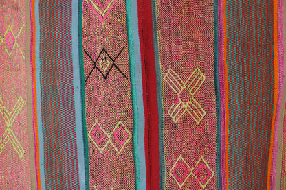 Großer handgewebter Teppich 182x173 aus Peru von Glueck & Fund, farbiger, traditioneller Teppich für Wohnräume