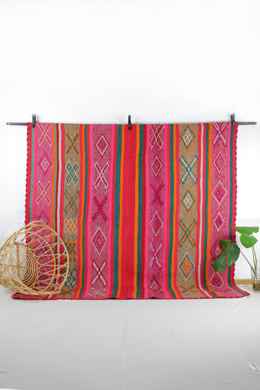 vintage frazada teppich handgewebt aus peru