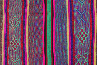 Großer handgewebter Vintage-Frazada-Teppich aus Peru, 172x148 cm, mit traditionellem Muster von Glueck & Fund