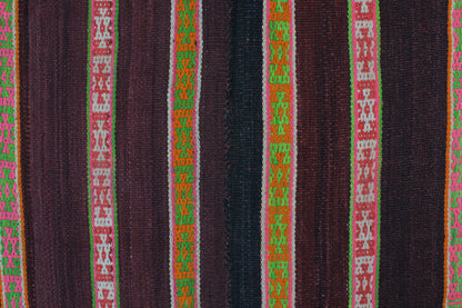 Handgewebter kleiner Teppich "Expressiva" von Glueck & Fund, 140x155 cm, aus Peru, mit buntem, weichem Frazada-Design