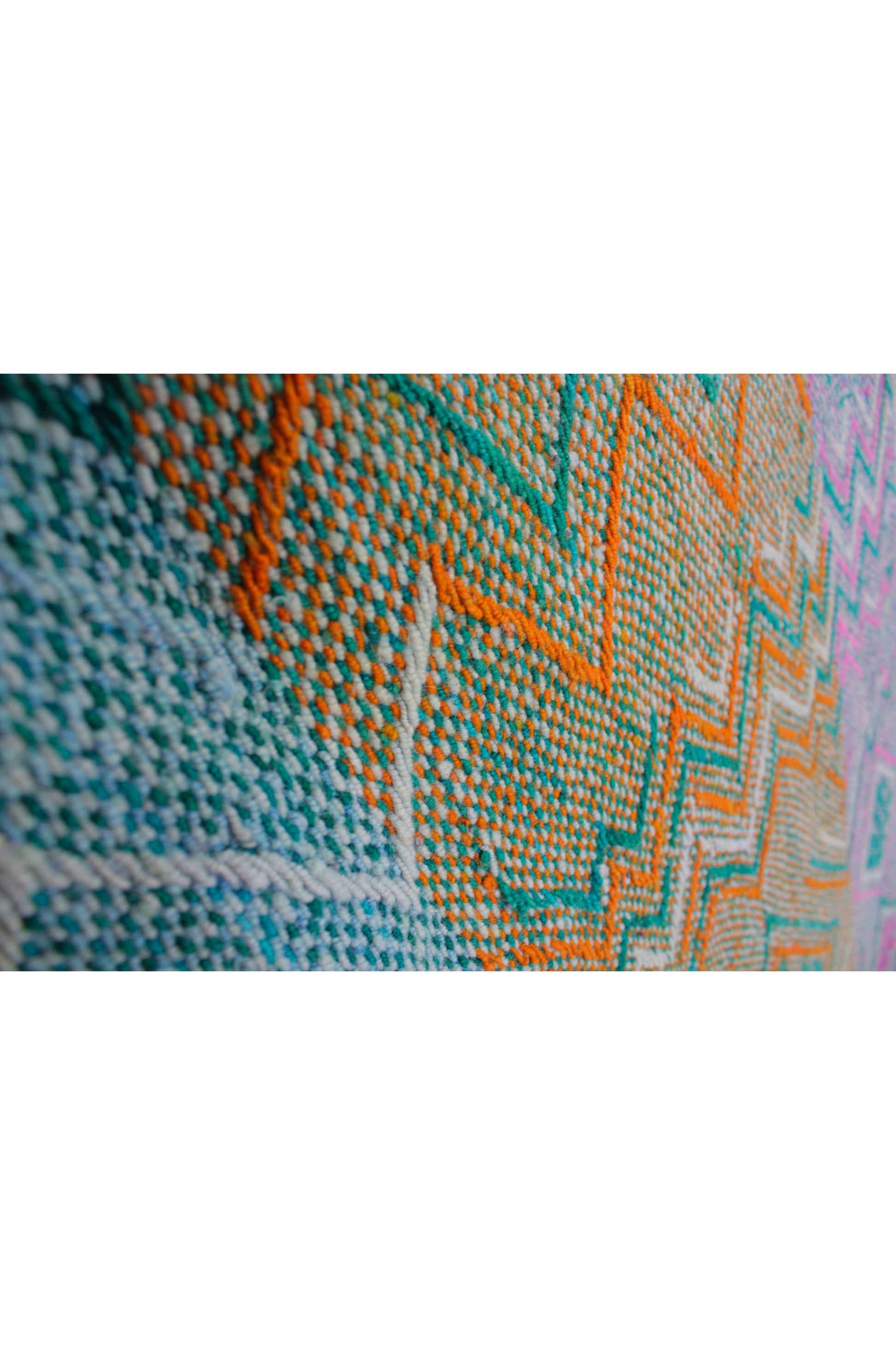 Handgewebter kleiner Vintage-Peru-Teppich von Glueck & Fund, 160 x 154 cm, farbenfroher Frazada-Teppich aus Wolle.