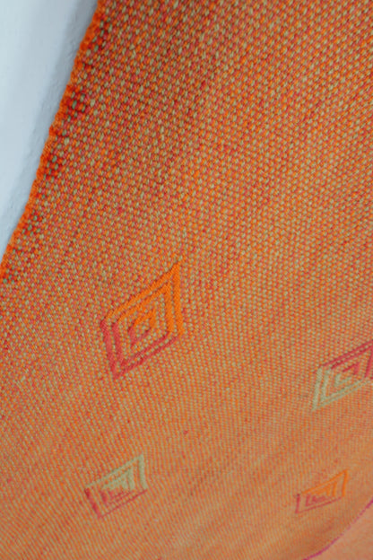 Vintage Frazada-Teppich "Naranja" von Glueck & Fund in orange, kleiner Teppich mit buntem Muster, Maße 143 x 170 cm