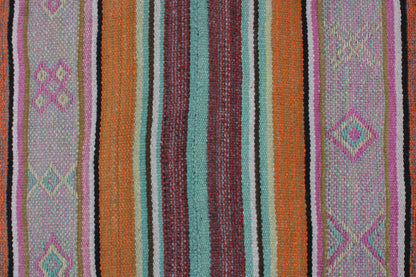 Handgefertigter Frazada-Teppich aus Peru – farbenfroh, traditionell und ideal für Balkon, Terrasse oder gemütliche Wohnräume. Dieser bunte Teppich bringt peruanisches Kunsthandwerk und Wärme in dein Zuhause und setzt lebendige Akzente im Boho- oder Ethno-Stil für drinnen und draußen.