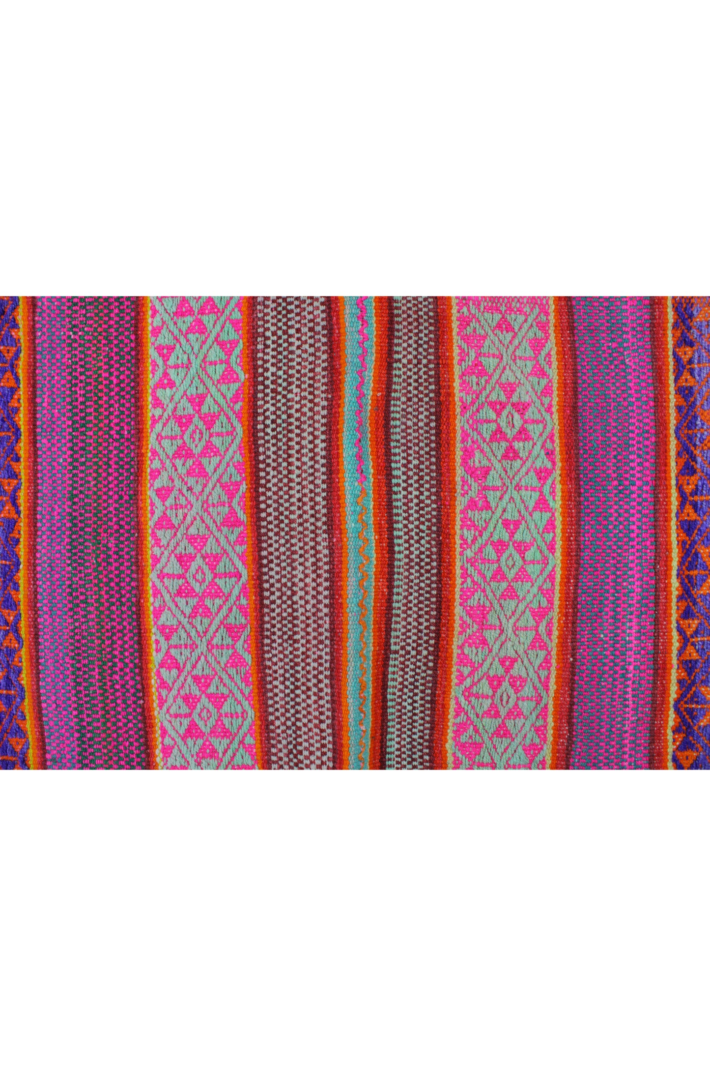 Kleiner vintage Frazadateppich aus Peru, 168 x 139 cm, handgefertigt, mit traditionellen Mustern, von Glueck & Fund