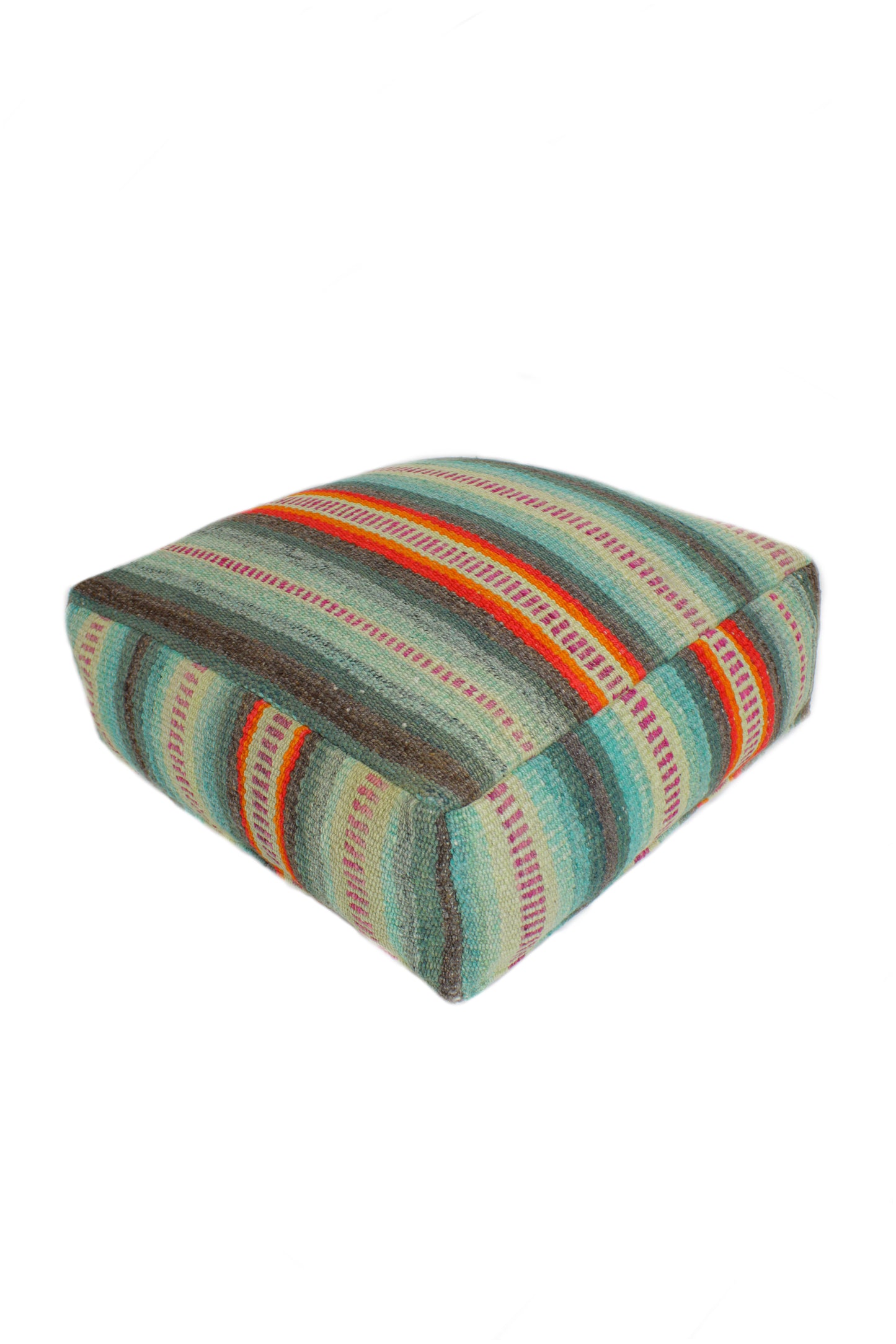 Bodenkissen in Türkis, 60x60x20 cm, von Glueck und Fund, weiches Sitzkissen für Boden oder Lounge.