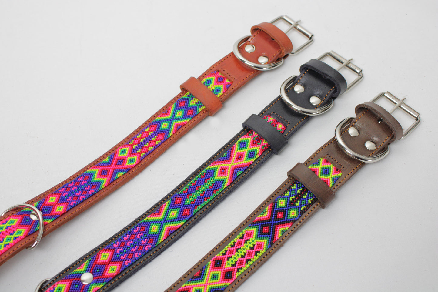 Mexikanisches Hundehalsband M, L, XL - kaffe braun Flashy