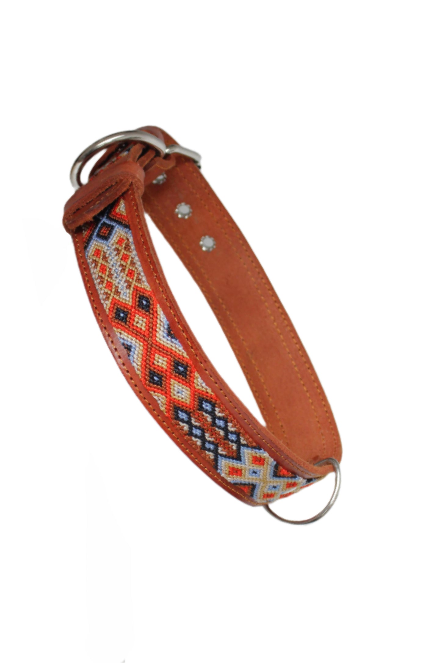 Mexikanisches Hundehalsband in Kaffee Braun, Earth, für mittelgroße bis große Hunde, aus robustem Material, von Glueck und Fund
