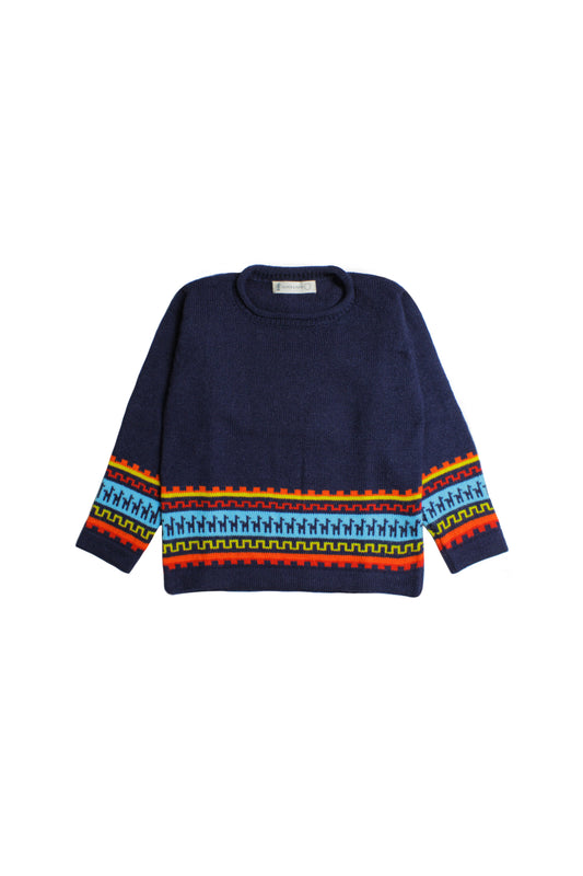 Kinderpullover aus Alpakamix von Glueck und Fund, weicher gestrickter Pullover für Kinder, detailreiche Strickmuster und angenehmes Material