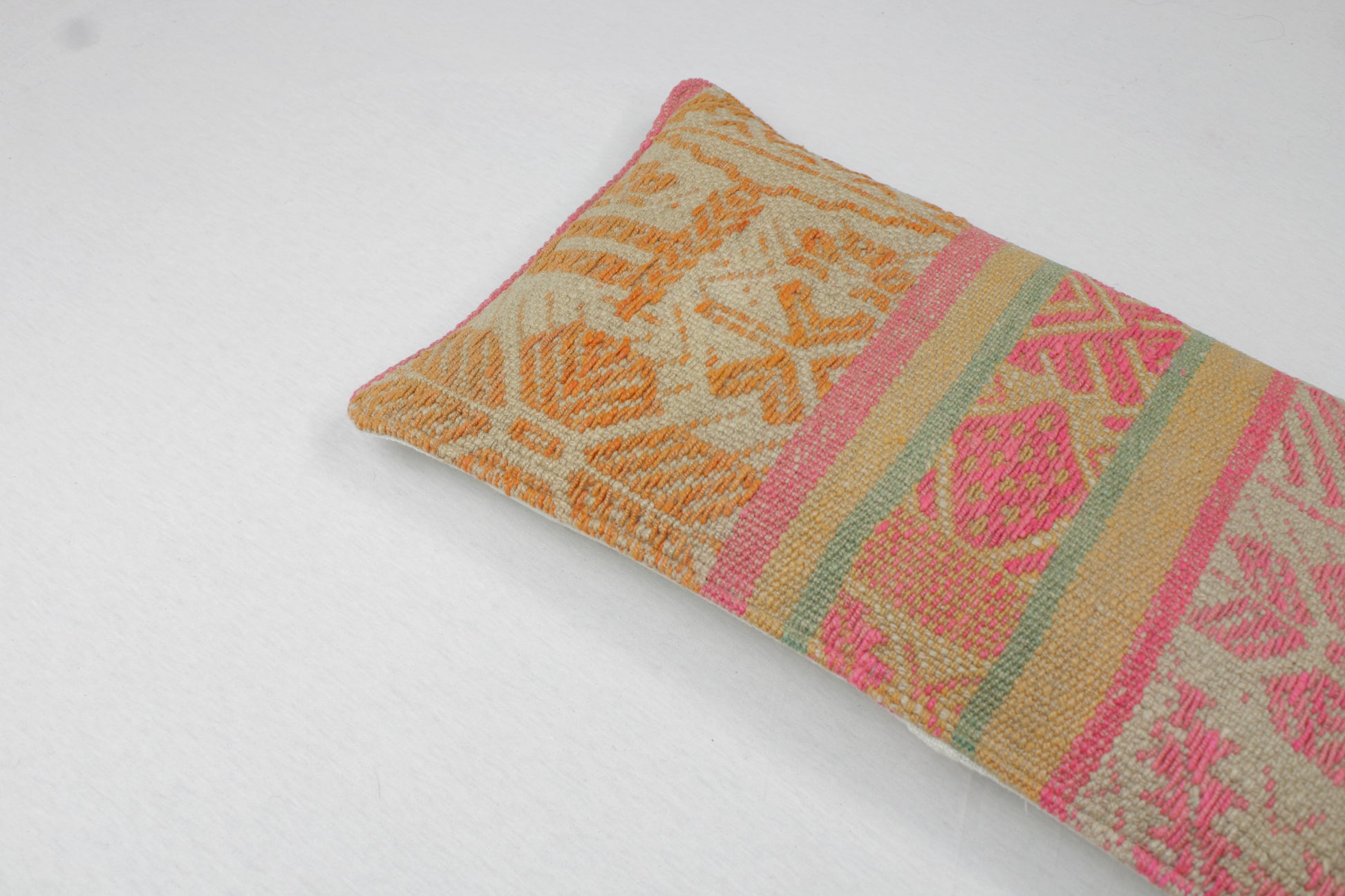 Peruanisches Frazadakissen 30 x 50 cm von Glück und Fund, handgewebt, farbenfroh, ideal für Sofa oder Balkon, authentisches Ethno-Design