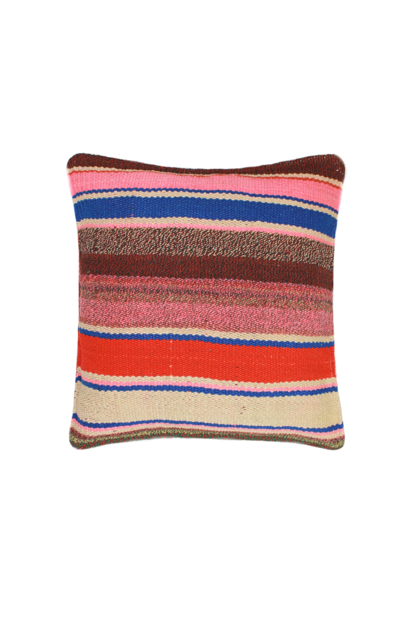 Marineblaues Frazadakissen 45 x 45 aus Peru von Glueck und Fund, weiches Kissen mit traditionellem Muster.