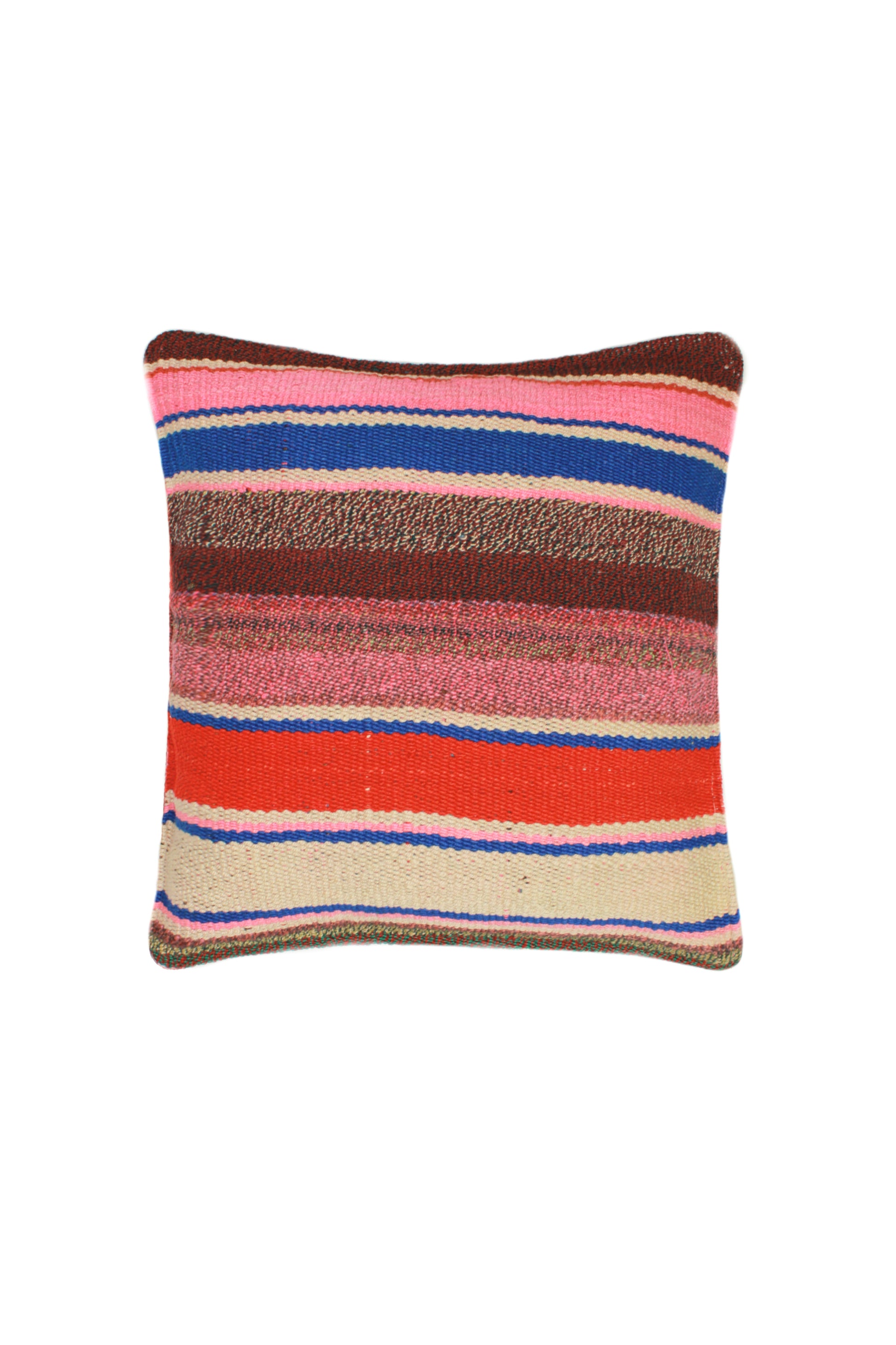 Marineblaues Frazadakissen 45 x 45 aus Peru von Glueck und Fund, weiches Kissen mit traditionellem Muster.
