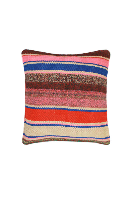 Marineblaues Frazadakissen 45 x 45 aus Peru von Glueck und Fund, weiches Kissen mit traditionellem Muster.