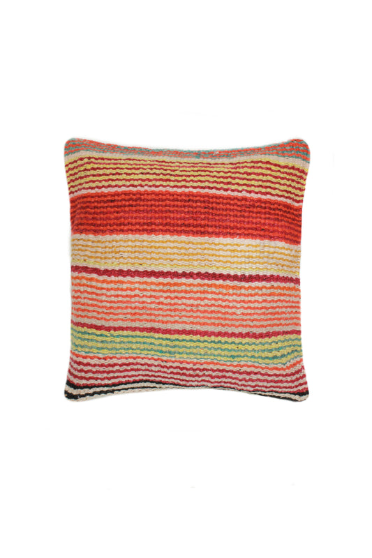Frazadakissen 45x45 aus Peru mit schmalen Streifen, dekoratives Kissen von Glueck und Fund, weiche Textur, stilvoller Wohnaccessoire