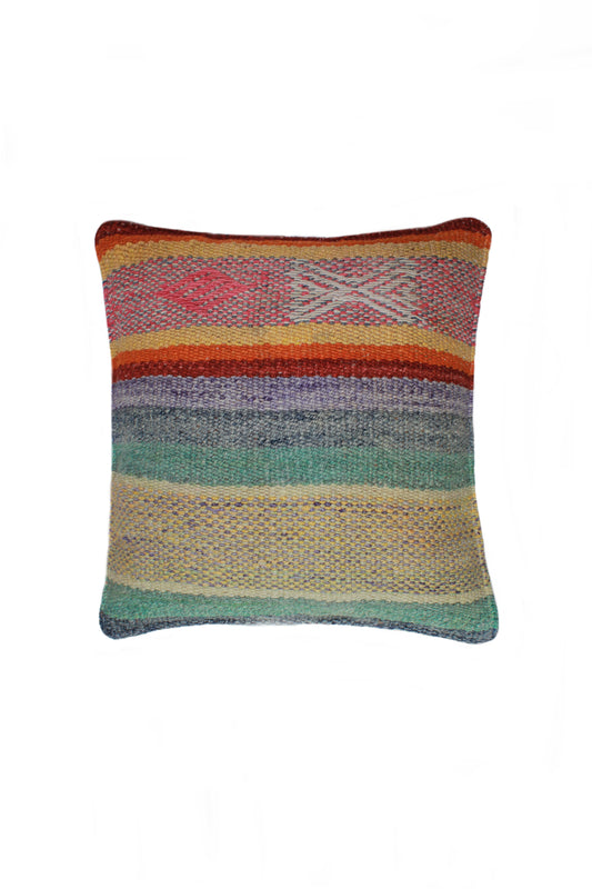 Blaue, melierte Frazadakissen 45x45 aus Peru von Glueck und Fund, weich und dekorativ für Sofa oder Bett