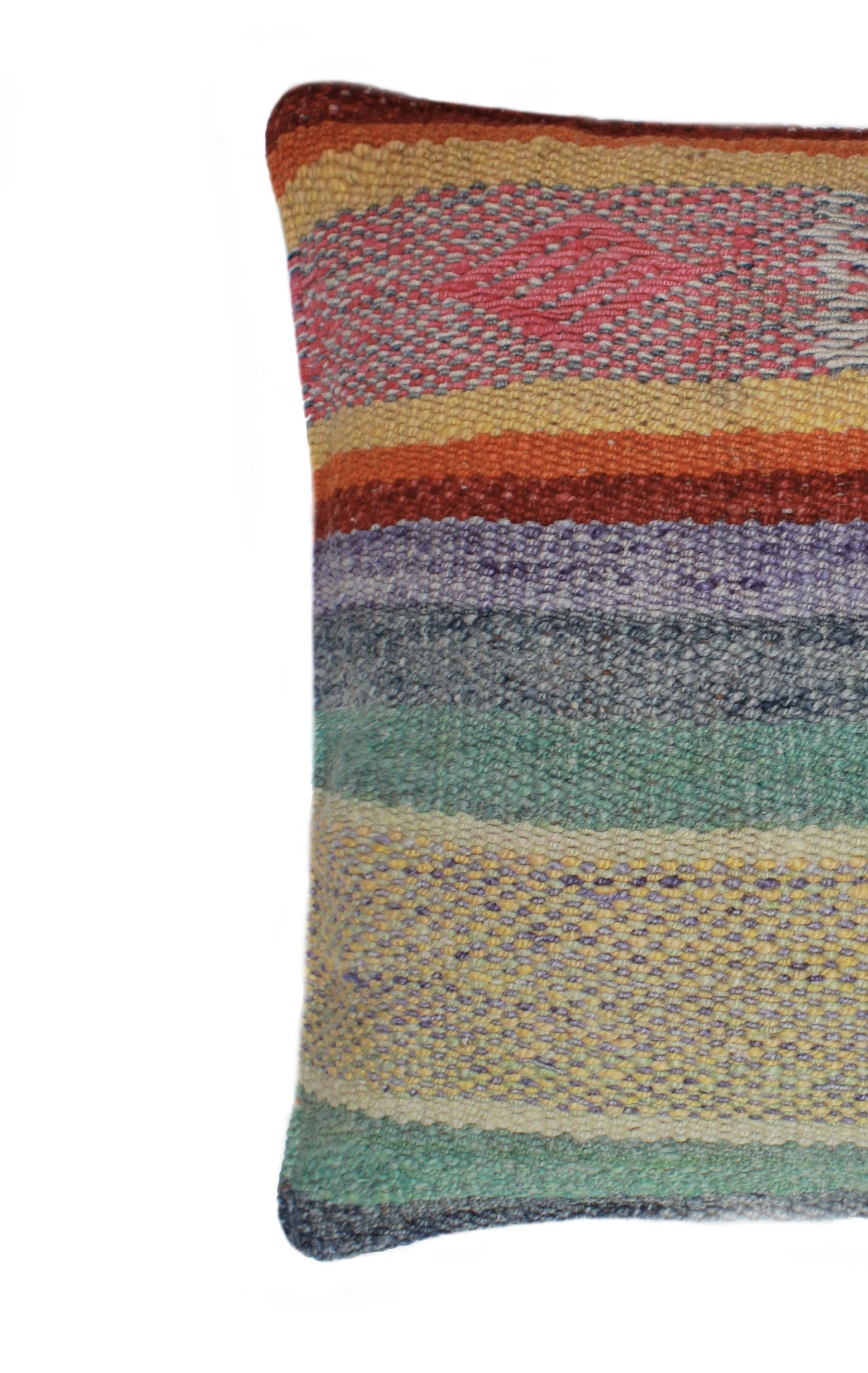 Blaue melierte Frazadakissenhülle 45x45 aus Peru, dekoratives Kissen im typisch traditionellen Stil von Glueck und Fund