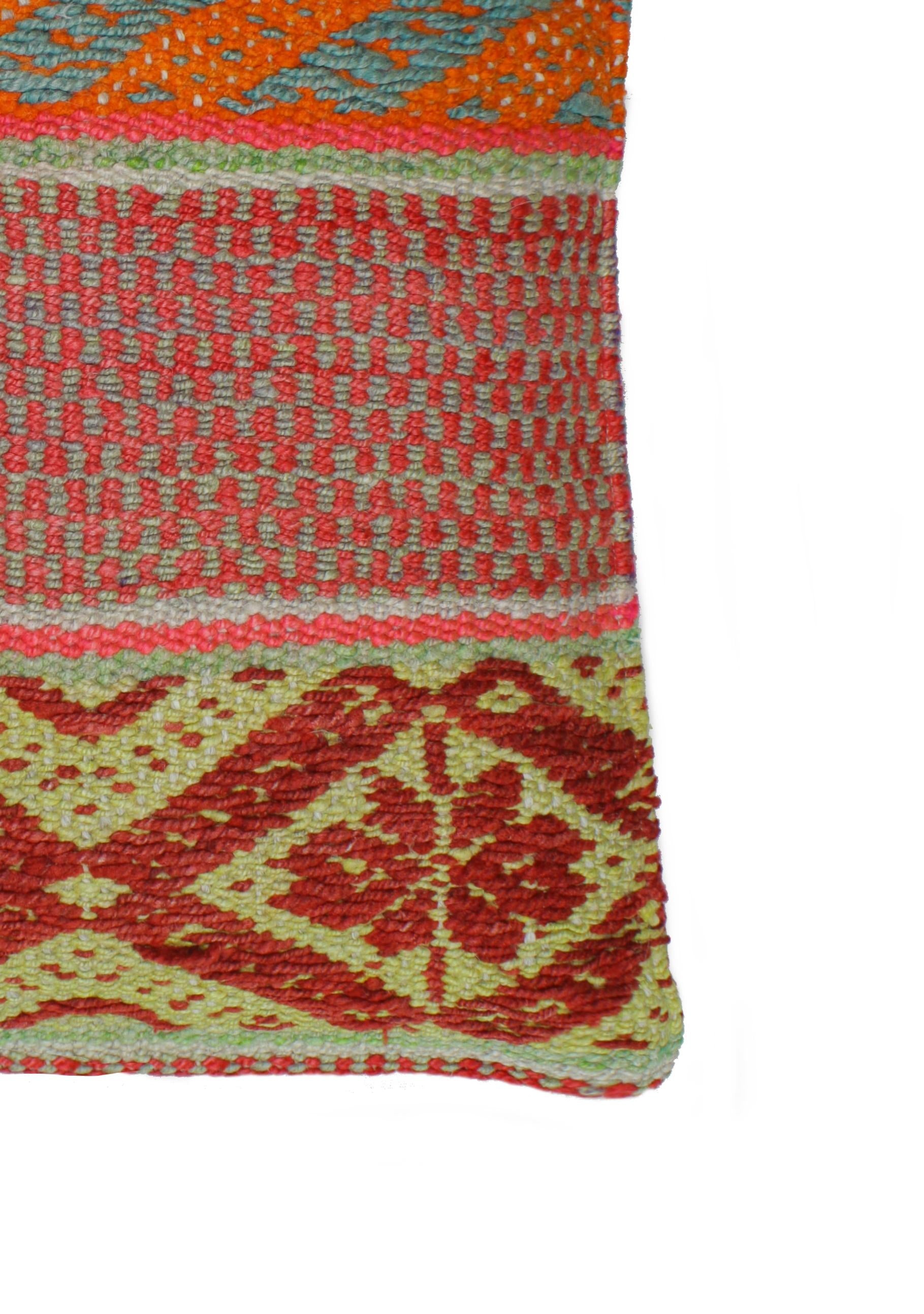 Peruanisches Frazadakissen 45x45 aus Baumwolle mit Bohomuster, dekoratives Kissen von Glueck und Fund