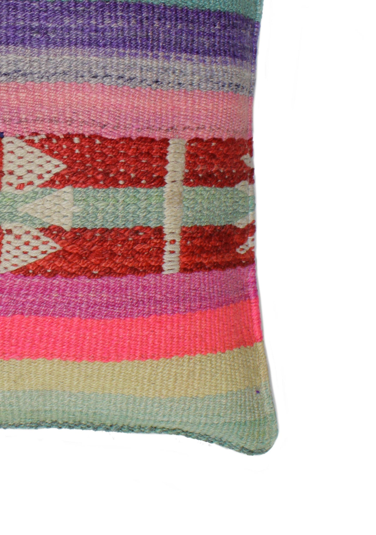 Inka Frazadakissen 45x45 aus Peru mit buntem Muster, aus weichem Stoff, von Glueck und Fund.
