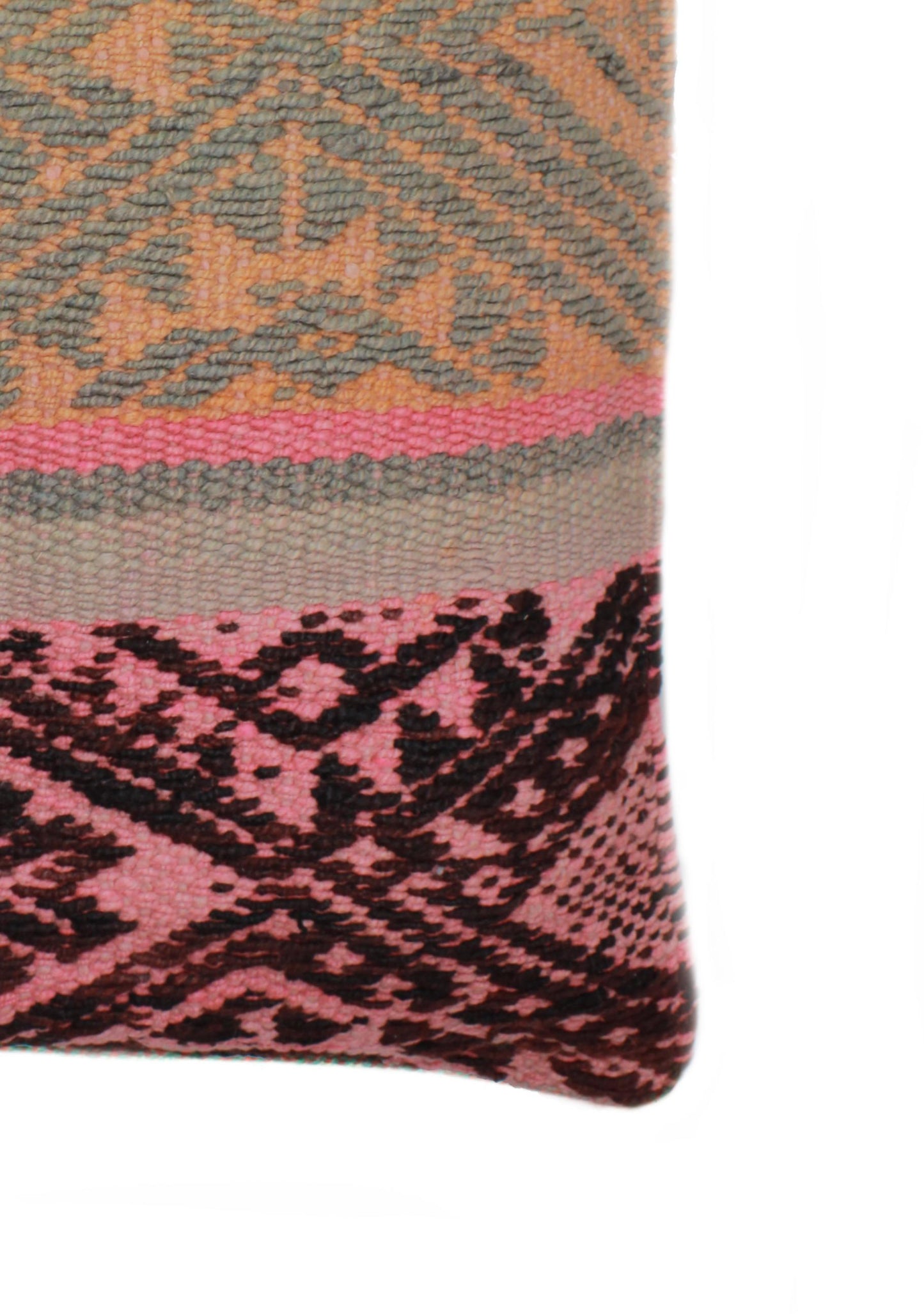 Peru Frazadakissen 45x45 aus Baumwolle mit Rhombenmuster von Glueck und Fund, weiches Kissen für gemütliches Zuhause