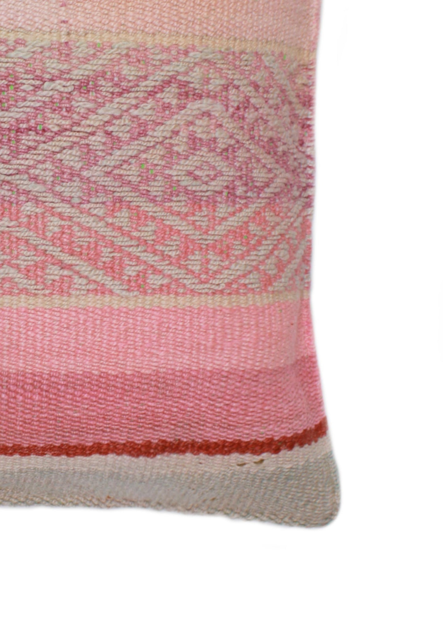 Rosa Frazadakissen 45x45 aus Peru mit Raute-Muster, dekoratives Kissen von Glueck und Fund für gemütliche Einrichtung