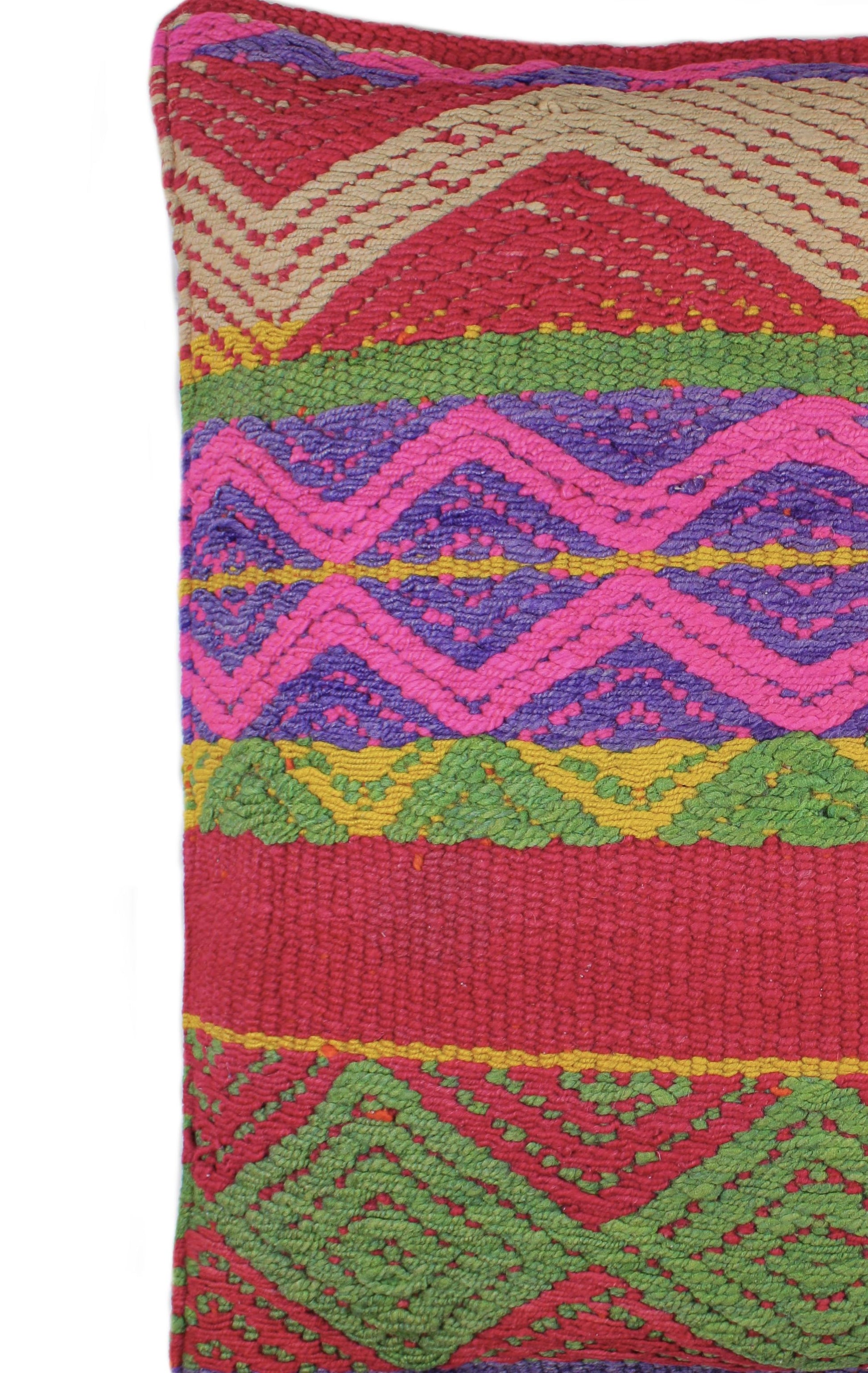 Großes Bohemian Frazadakissen 60x60 von Glueck und Fund mit buntem, gemustertem Bezug, ideal für gemütliche Sitzbereiche