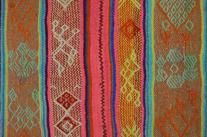 Handgefertigter Frazada-Teppich aus Peru – farbenfroh, traditionell und ideal für Balkon, Terrasse oder gemütliche Wohnräume. Dieser bunte Teppich bringt peruanisches Kunsthandwerk und Wärme in dein Zuhause und setzt lebendige Akzente im Boho- oder Ethno-Stil für drinnen und draußen.