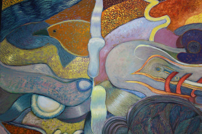 olgemalde frau im wind von kunstler anicama aus peru