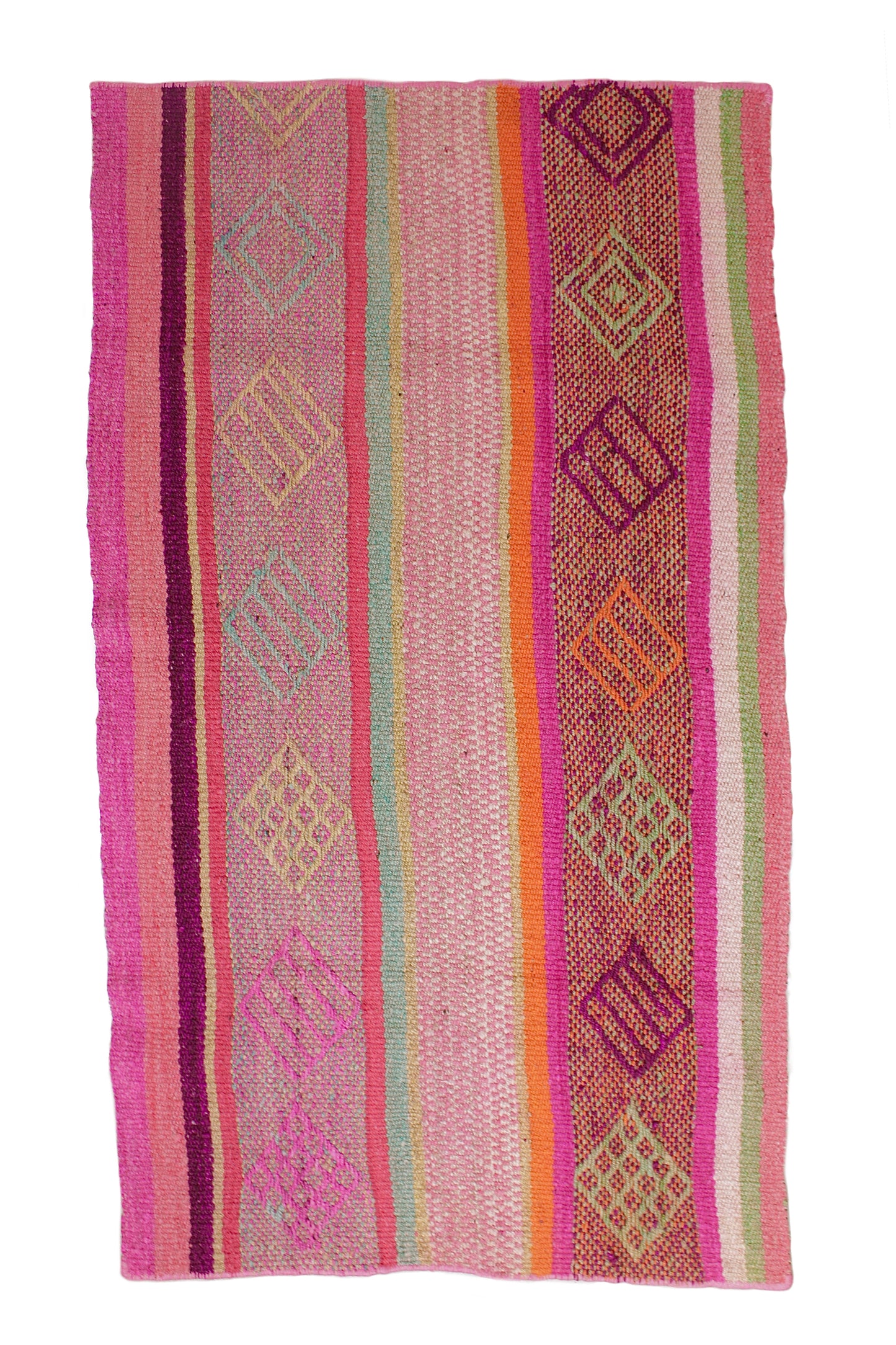 Peruanischer Frazada Teppichläufer handgewebt – bunter Boho Teppich