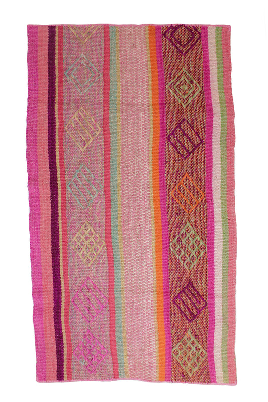 Peruanischer Frazada Teppichläufer handgewebt – bunter Boho Teppich